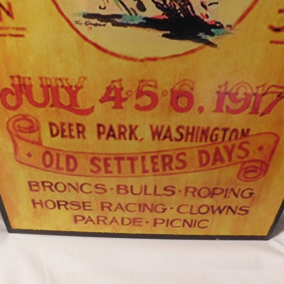 Rodeo Old Settlers Days Metal Sign Deer Park Washington - Picture 3 of 6